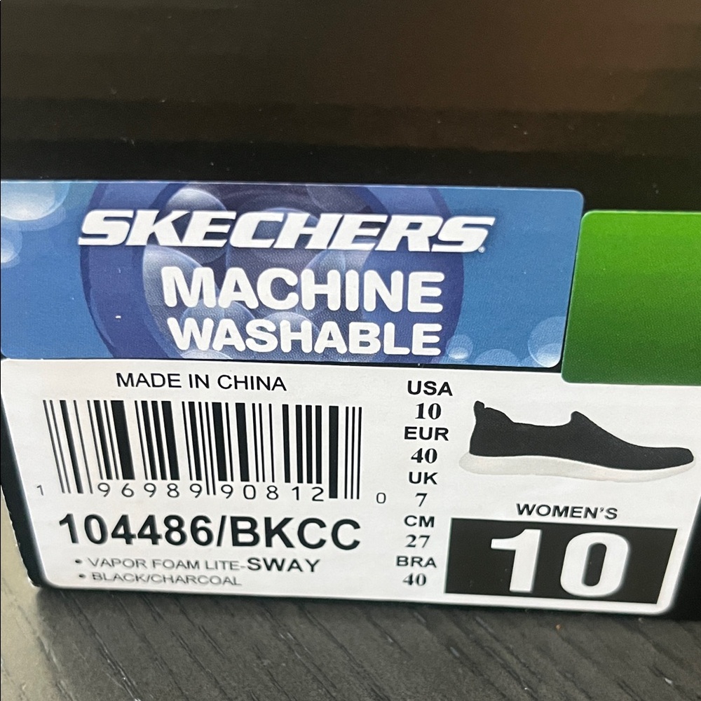 Women’s size 10 Skechers Black Knit Sway Slip-On Shoes brand new NTW - Picture 2 of 11